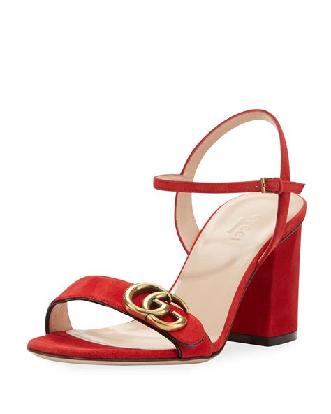 gucci marmont suede block heel sandals|gucci marmont thong sandals sale.